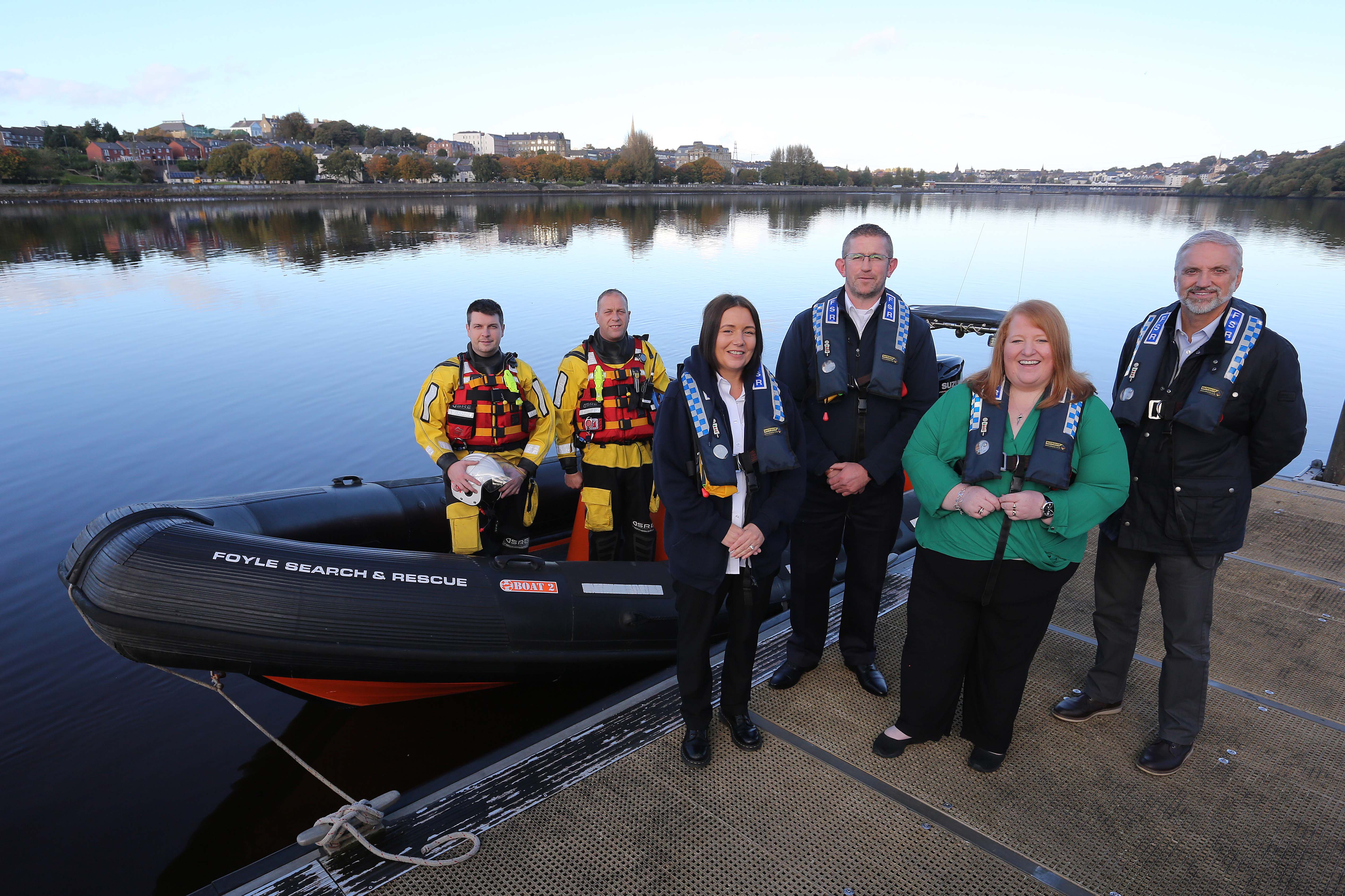Minister is pictured during a visit to Foyle Search and Rescue
