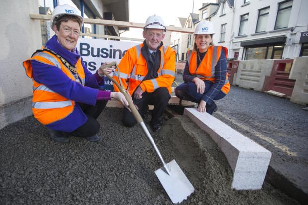 Pictured are (L-R) Joan Baird OBE, Mayor of Causeway Coast & Glens Borough Council, Jim McCloy, F P McCann and Pauline Campbell from the Department for Communities.