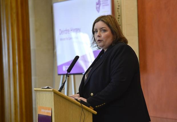 Communities Minister Deirdre Hargey is pictured at the Ending Violence against Women and Girls Bystander Conference