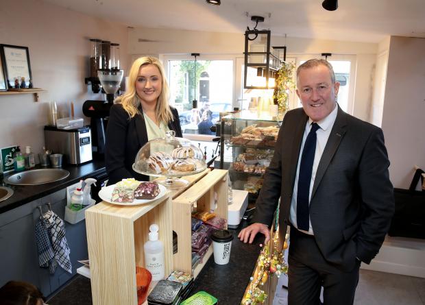 Finance Minister Conor Murphy visiting Two Sisters artisan food.
