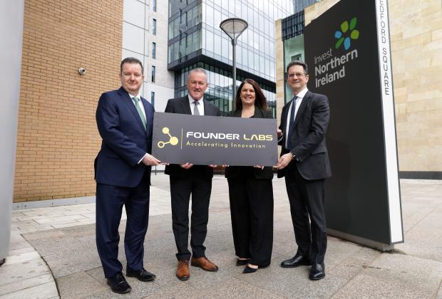Pictured are (L-R) Kieran Donoghue, CEO, Invest Northern Ireland, Conor Murphy, Minister for the Economy, Claire Halliday, Ormeau Baths and Consortium Manager and Steve Baker, Minister of State for Northern Ireland.