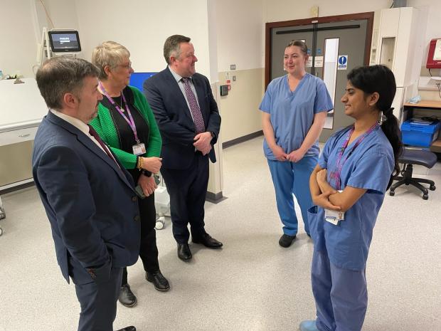 Minister Swann met surgical theatre staff at the Mater