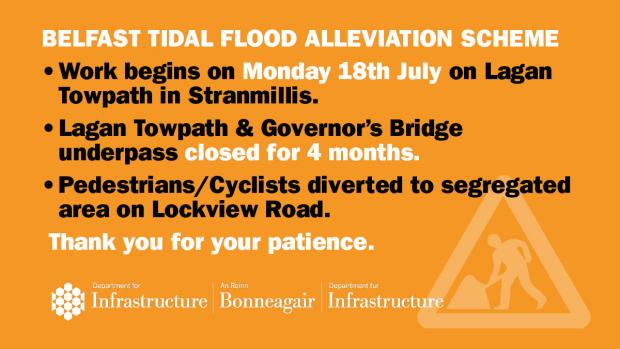 Works will begin on Belfast Tidal at the Lagan Towpath on 18 July 2022