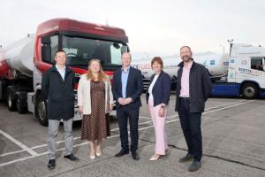 Raymond Gormley, Consumer Council for Northern Ireland; Fiona Magee, Advice NI; Communities Minister Gordon Lyons; Nicole Lappin, Chair, NI Housing Executive; and David Blevings, Northern Ireland Oil Federation.